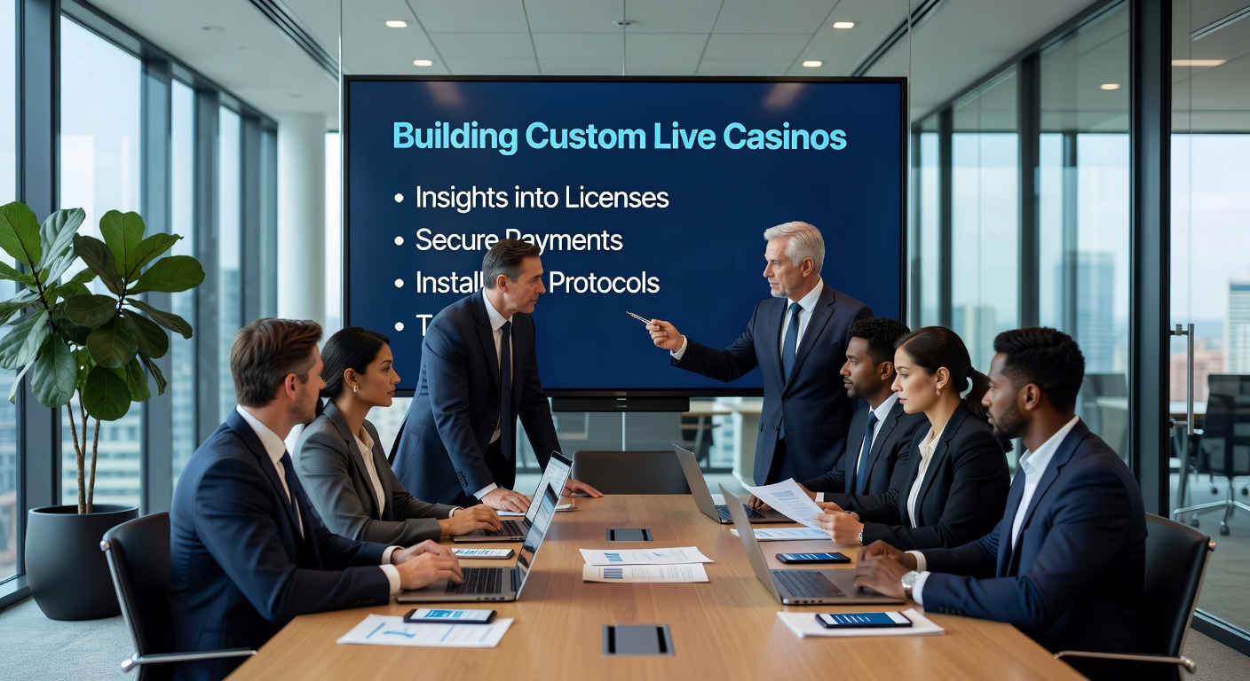 Detaillierte Ansicht eines sicheren Server-Racks mit Zahlungs- und Streaming-Hardware in einem Live-Casino-Control-Room