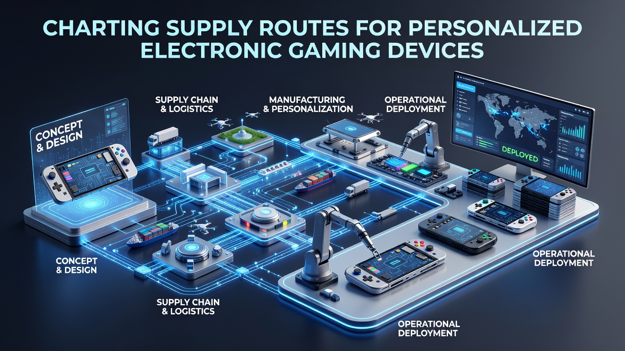 Lieferkettenplanung für personalisierte elektronische Gaming-Geräte mit Fokus auf Komponentenbeschaffung und Logistiknetzwerke